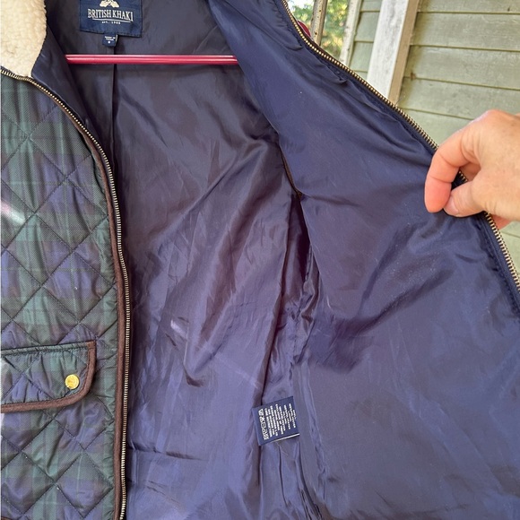 British Khaki Women's Quilted Vest - Dark Plaid - Picture 9 of 11